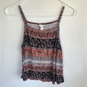 Forever 21 Boho Sleeveless Spaghetti Strap Retro Tank Top